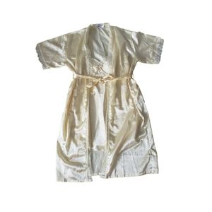 Pale yellow slip with matching robe